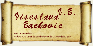 Višeslava Backović vizit kartica